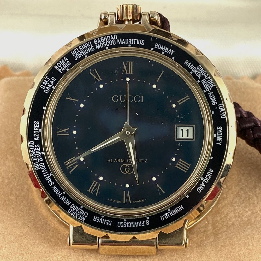 Almost NEW Gucci World Alarm Clock Vintage Rare Gucci Quartz Travel Alarm Clock - Picture 2 of 10